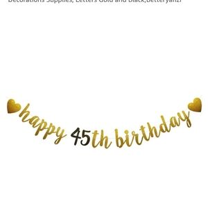 45th Birthday Decor - 3 diff. Banners, Atleast 4 Streamers, & Blue 45 Numbers,